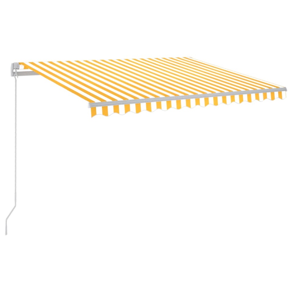 Copertină retractabilă manual cu LED, galben și alb, 300x250 cm - 1 | YEO