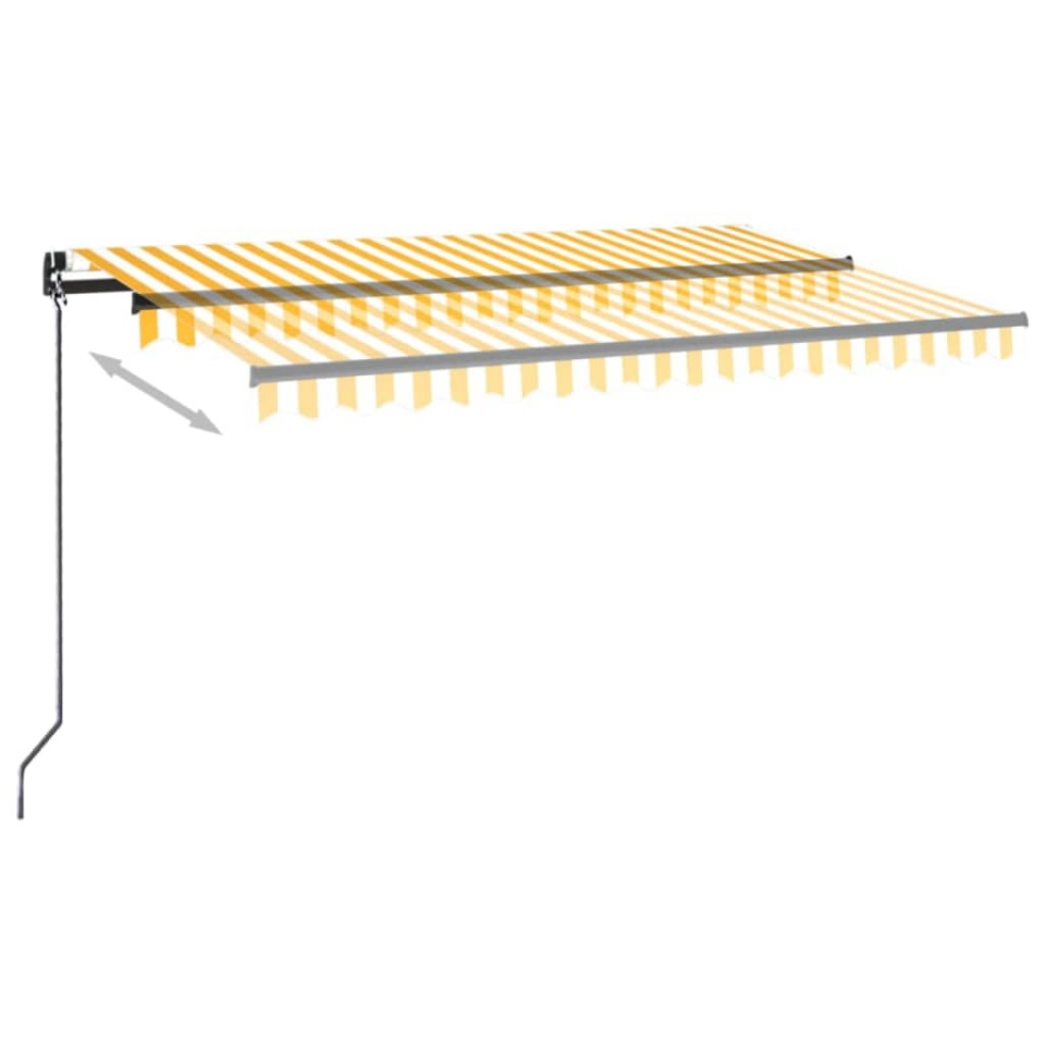 Copertină retractabilă manual cu LED, galben și alb, 400x350 cm - 2 | YEO