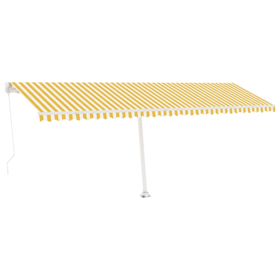 Copertină retractabilă manual cu LED, galben și alb, 600x300 cm - 2 | YEO