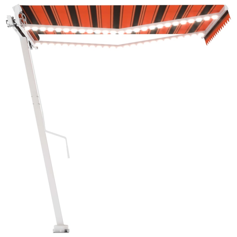 Copertină retractabilă manual cu LED portocaliu&maro 350x250 cm - 1 | YEO