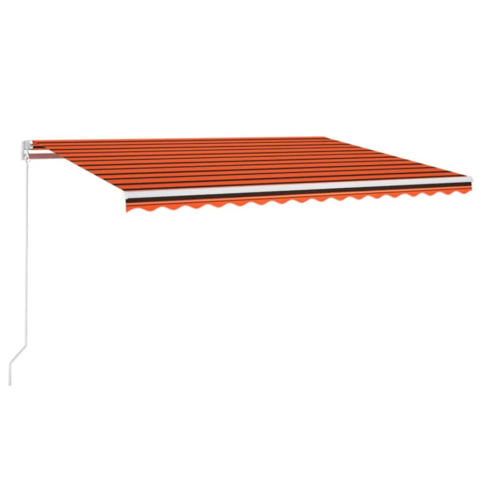 Copertină retractabilă manual cu LED portocaliu&maro 450x300 cm - 1 | YEO