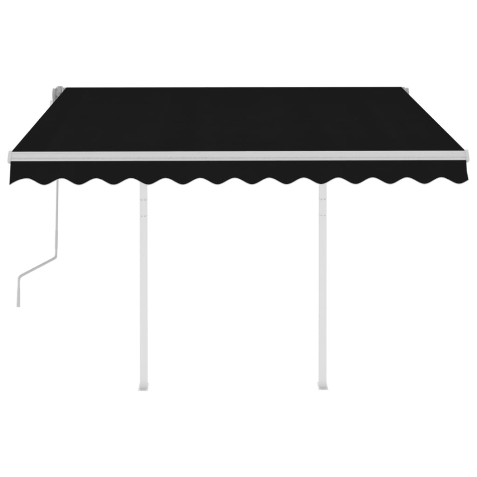 Copertină retractabilă manual cu stâlpi, antracit, 3x2,5 m - 2 | YEO