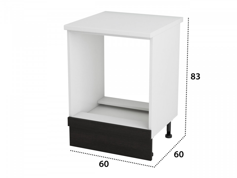 Corp cuptor, Alfa, Wenge, blat alb, PAL, 83x60x60 cm - 3 | YEO