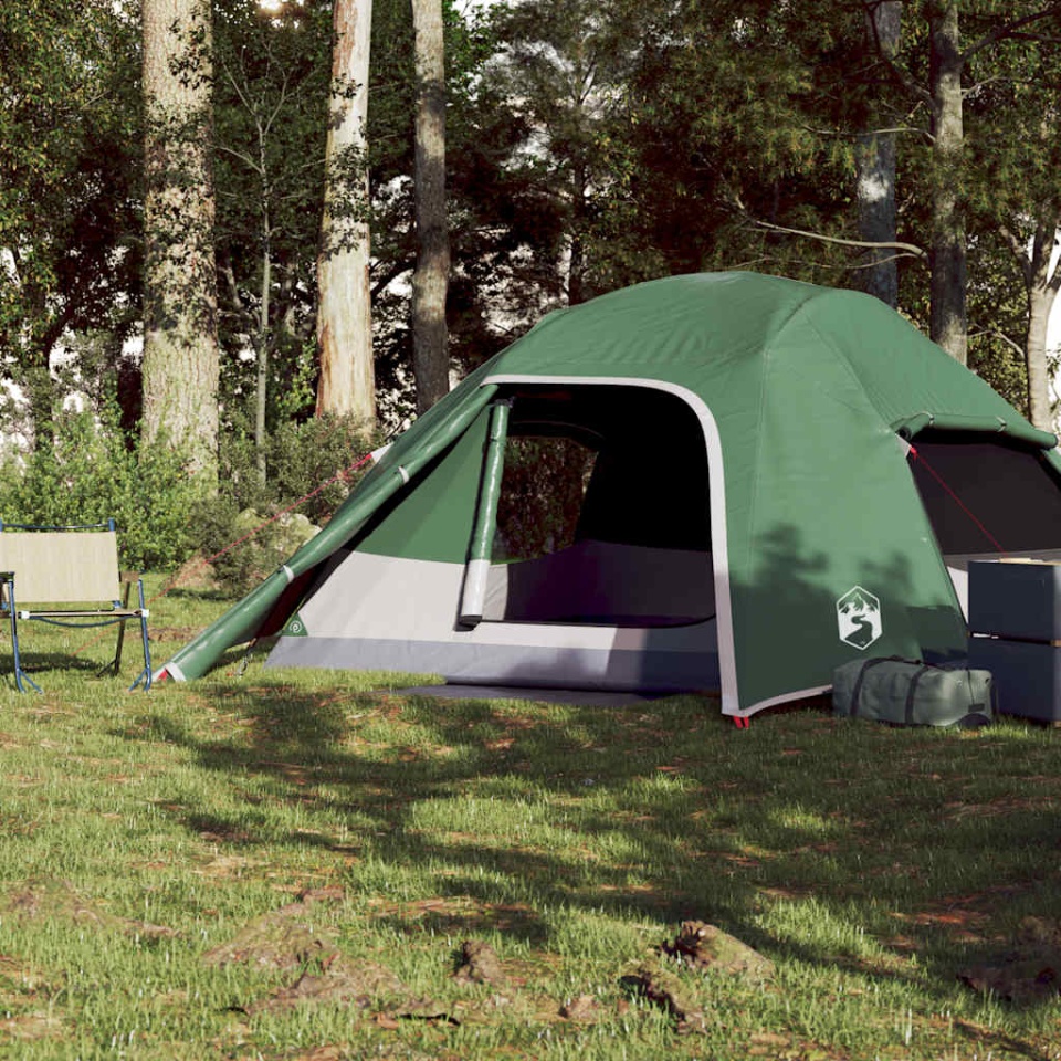 Cort de camping cupolă pentru 4 persoane, verde, impermeabil - 3 | YEO