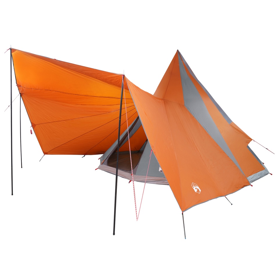 Cort de Familie Tipi Gri și Portocalie 12 Persoane Waterproof - 1 | YEO