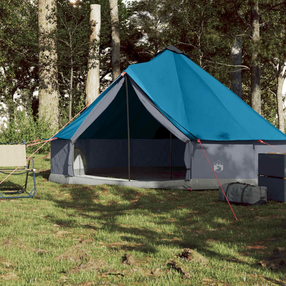 Cort de familie Tipi pentru 6 persoane, albastru, impermeabil - 2 | YEO