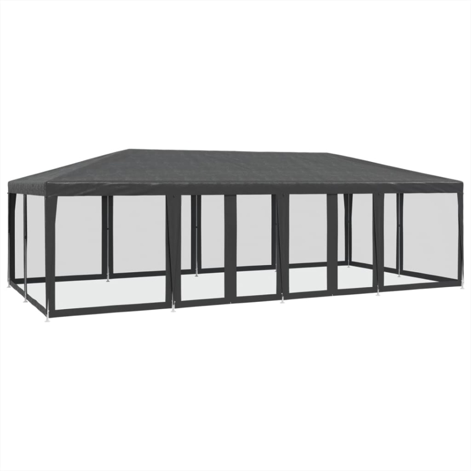 Cort de petrecere cu 12 pereți din plasă, antracit, 8x4 m, HDPE - 1 | YEO