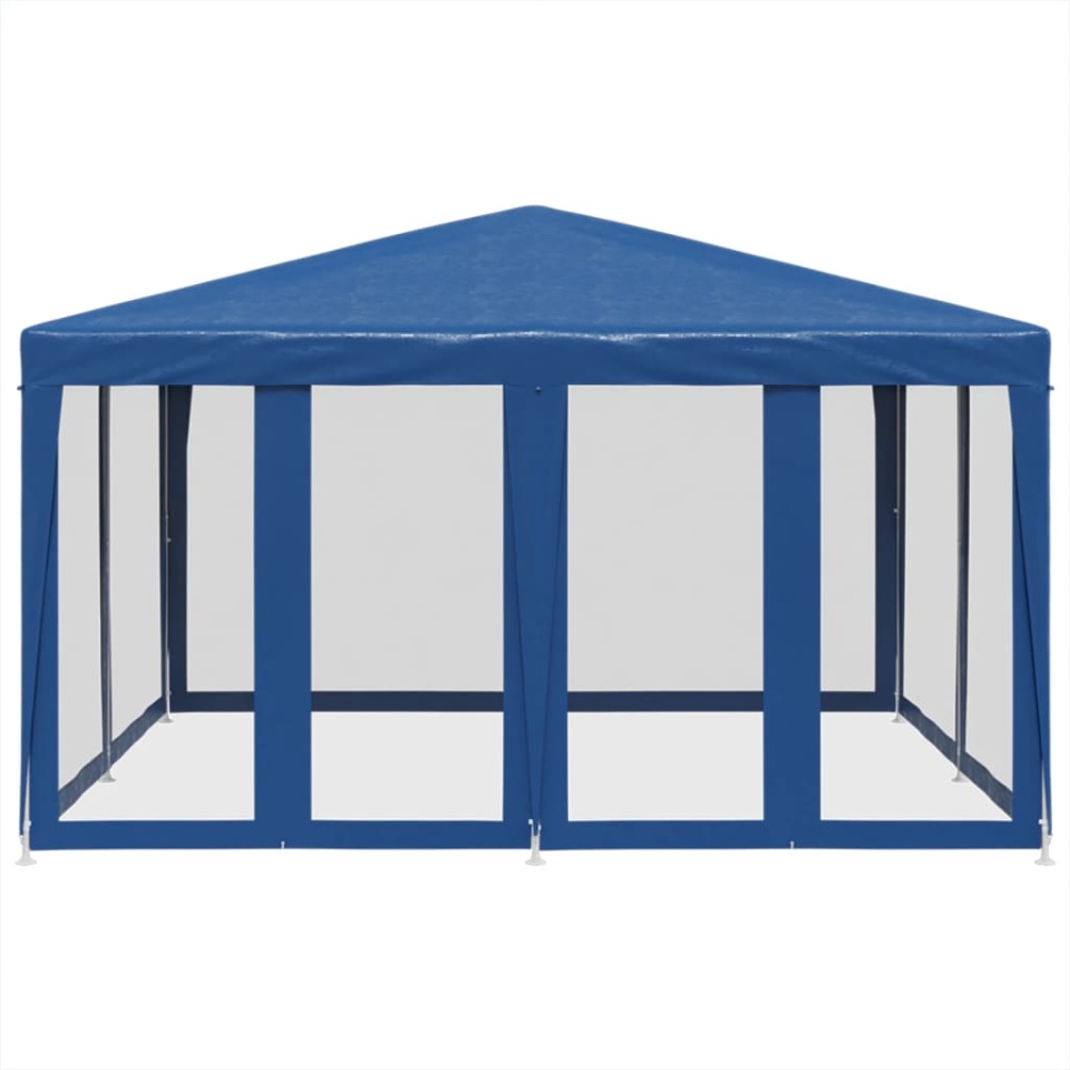 Cort de petrecere cu 8 pereți din plasă, albastru, 4x4 m HDPE - 2 | YEO