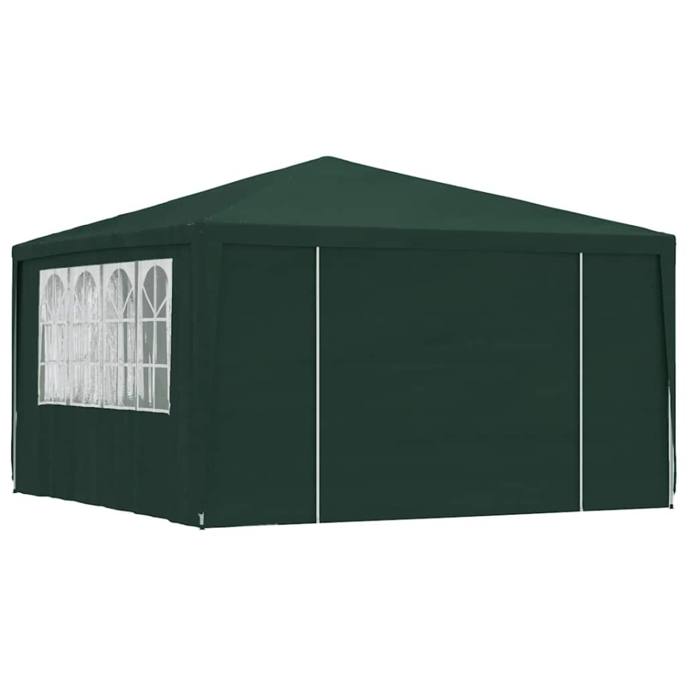Cort petrecere profesional cu pereți laterali verde 4x4m 90g/m² - 1 | YEO