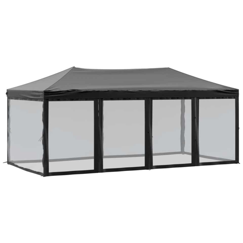 Cort pliabil pentru petreceri cu pereți laterali, negru, 3x6 m - 1 | YEO