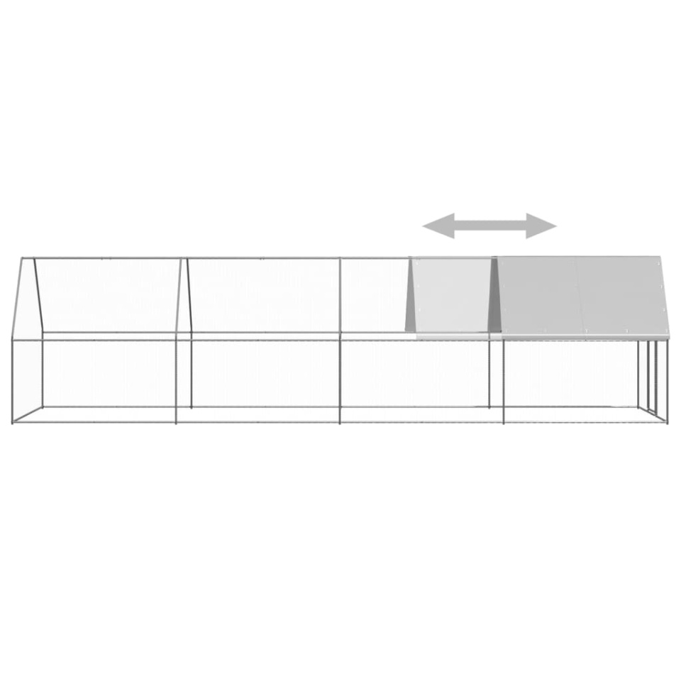 Coteț de exterior pentru păsări, 2x8x2 m, oțel zincat - 3 | YEO