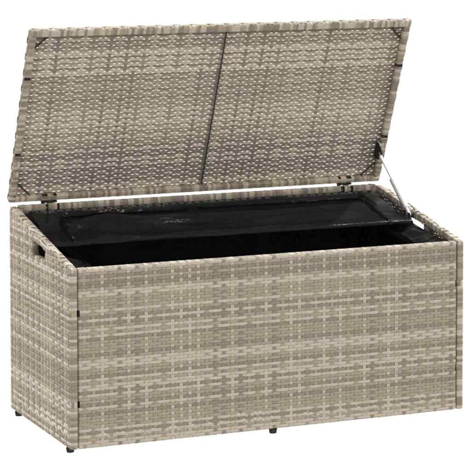 Cutie de depozitare grădină gri deschis 110x50x58 cm polirattan - 2 | YEO
