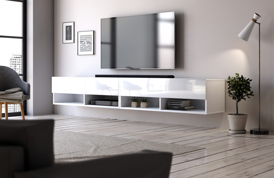 Derby 280 Tv Stand White/White High Gloss