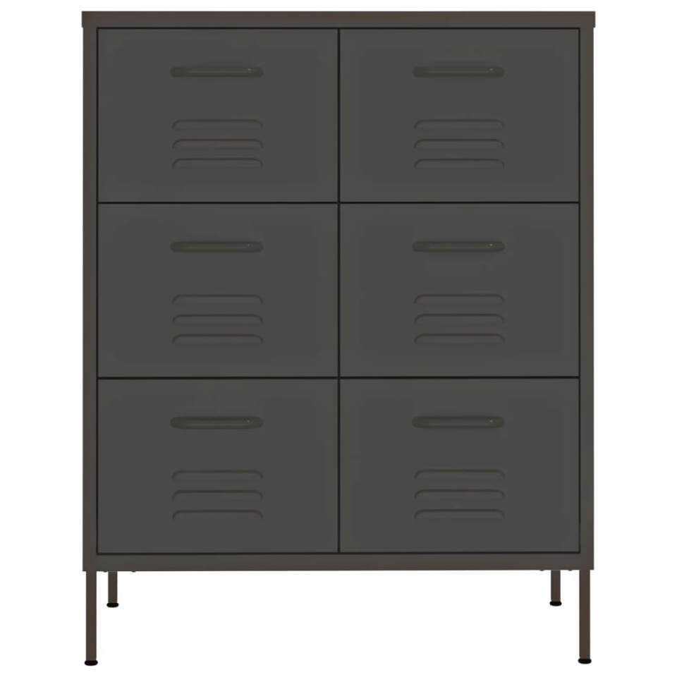 Dulap cu sertare, antracit, 80x35x101,5 cm, oțel - 2 | YEO