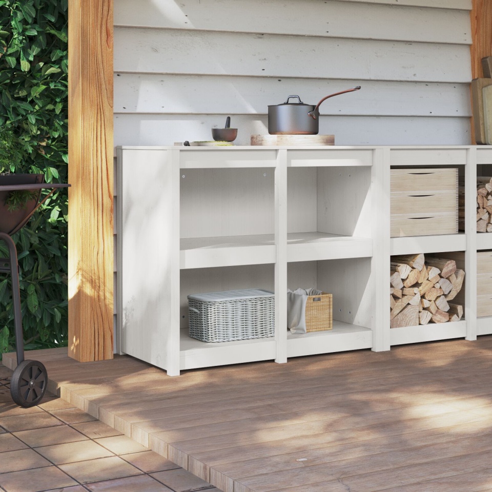 Dulap de bucătărie exterior Alb 106x55x92 cm din lemn masiv de pin - 2 | YEO