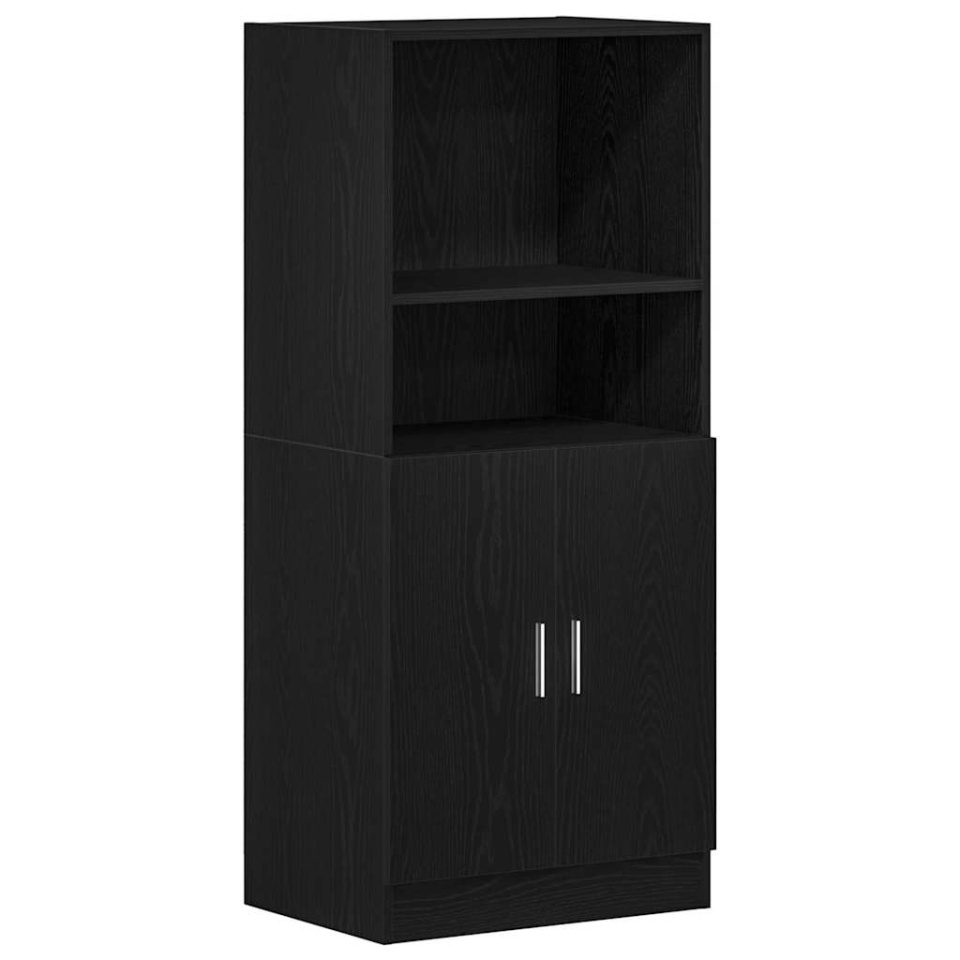 Dulap de bucătărie, negru, 57x41,5x131,5 cm, lemn prelucrat - 1 | YEO