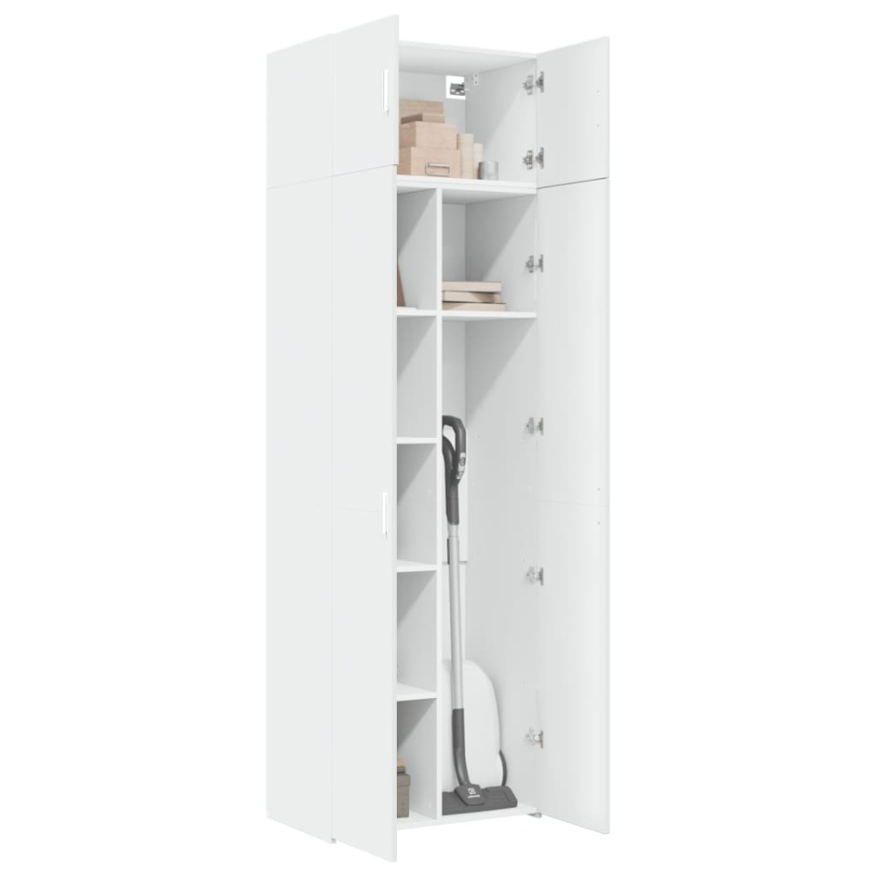 Dulap de depozitare, alb, 70x42,5x225 cm, lemn prelucrat - 2 | YEO