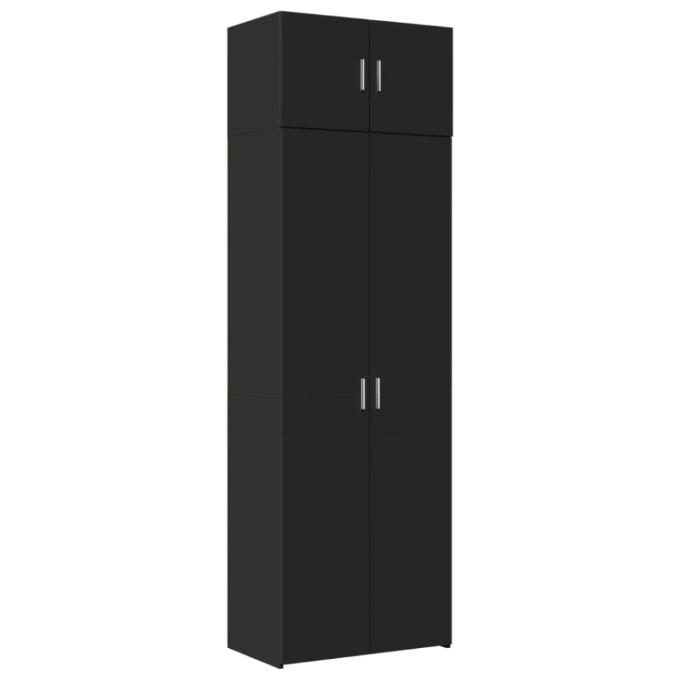 Dulap de depozitare, negru, 70x42,5x225 cm, lemn prelucrat - 1 | YEO