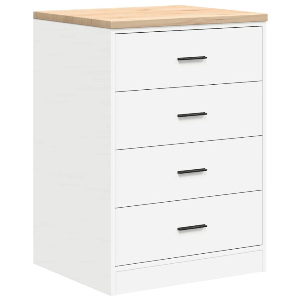 Dulap depozitare garaj alb 60x51x85 cm lemn masiv de pin - 1 | YEO