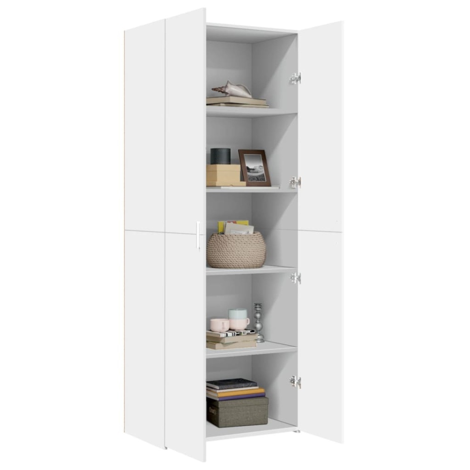 Dulap înalt, alb, 70x42,5x185 cm, lemn prelucrat - 2 | YEO