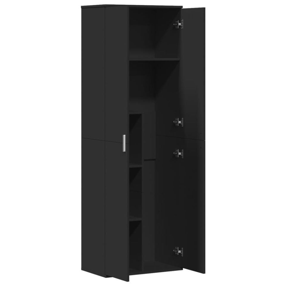 Dulap înalt, negru, 60x35x180 cm, lemn prelucrat - 4 | YEO