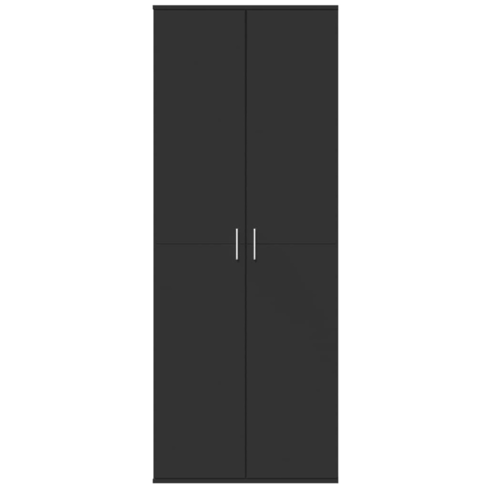 Dulap înalt, negru, 70x35x180 cm, lemn prelucrat - 2 | YEO