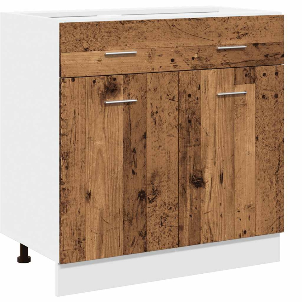 Dulap inferior cu sertar “Lyon” lemn vechi 80x46x81,5cm - 1 | YEO