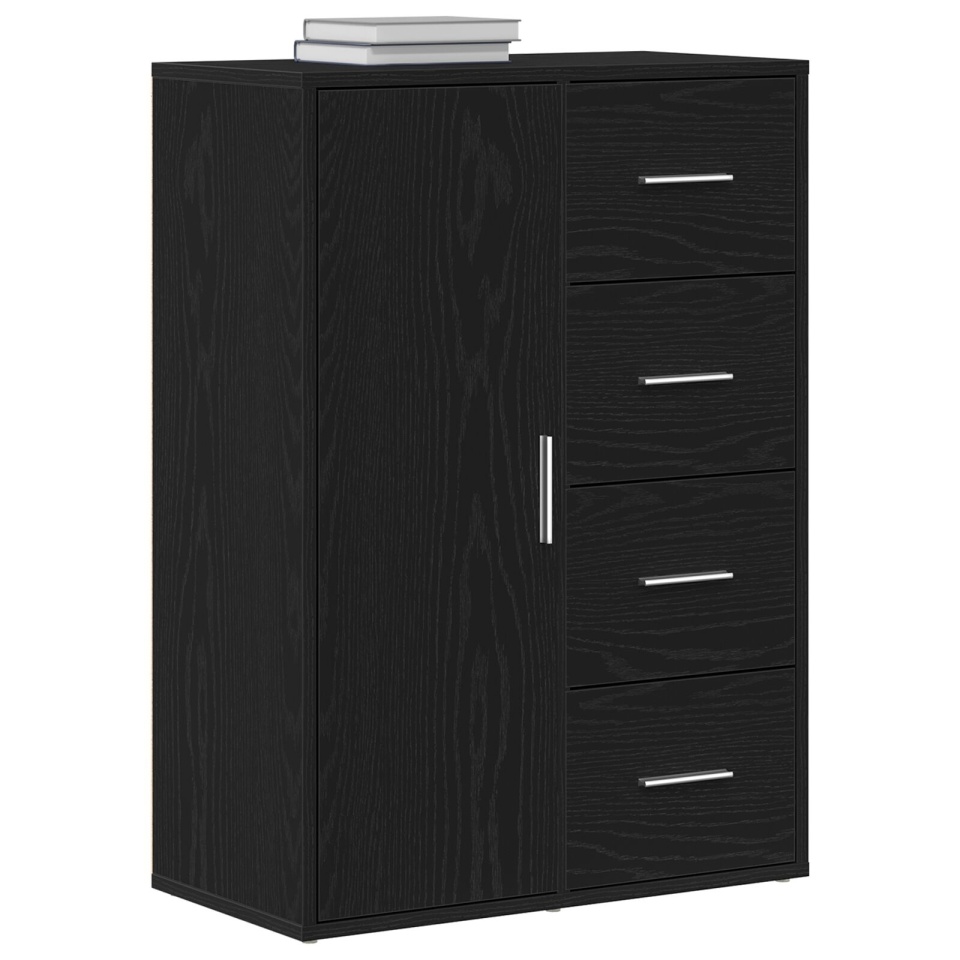 Dulap Negru din Stejar 60x31x84 cm Lemn Prelucrat - 2 | YEO