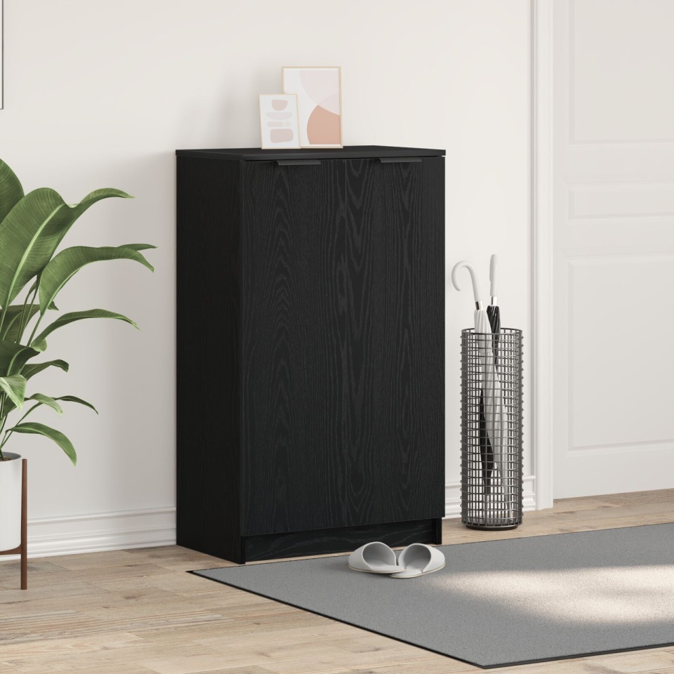 Dulap pentru încălțăminte Negru Stejar 59x35x100 cm din lemn