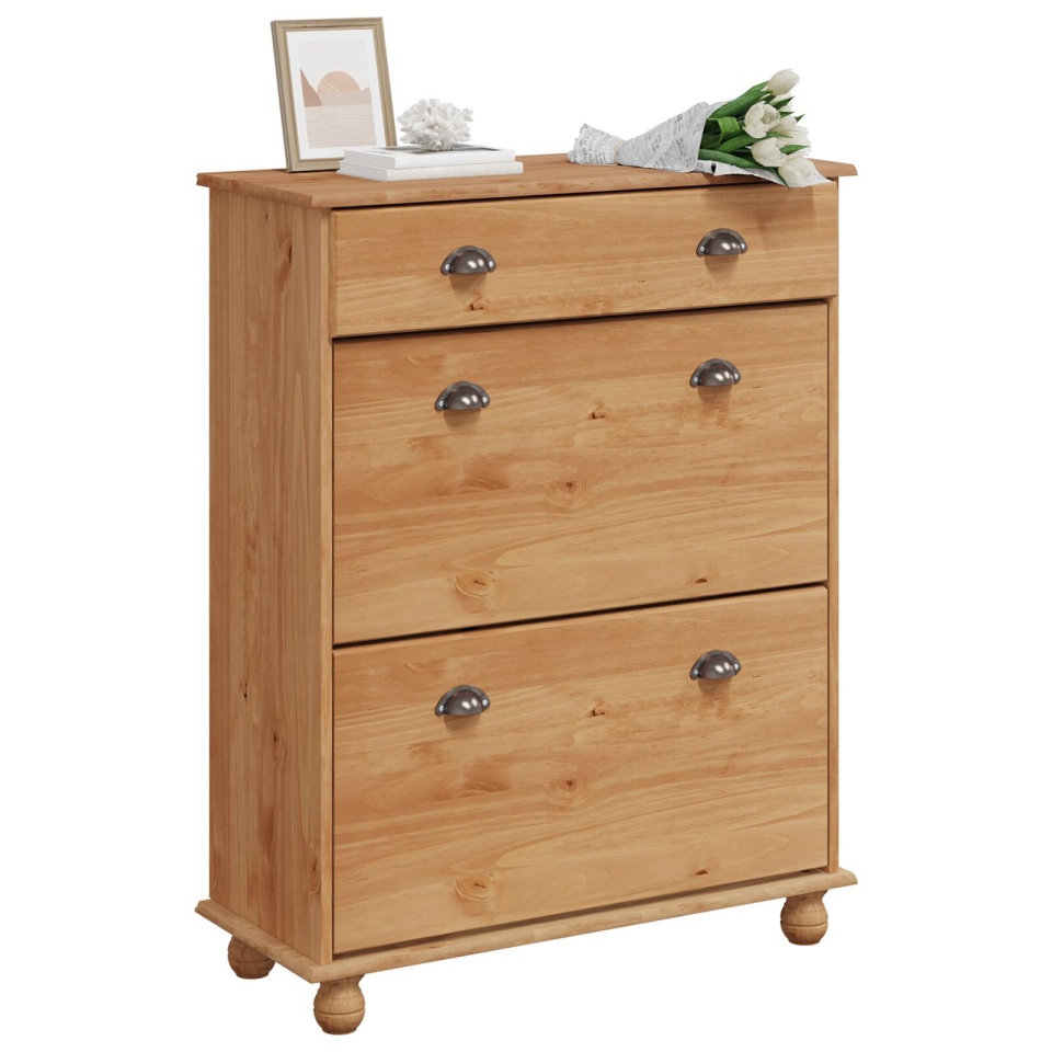 Dulap pentru pantofi ASKIM 85x35x108 cm din lemn masiv de pin - 2 | YEO