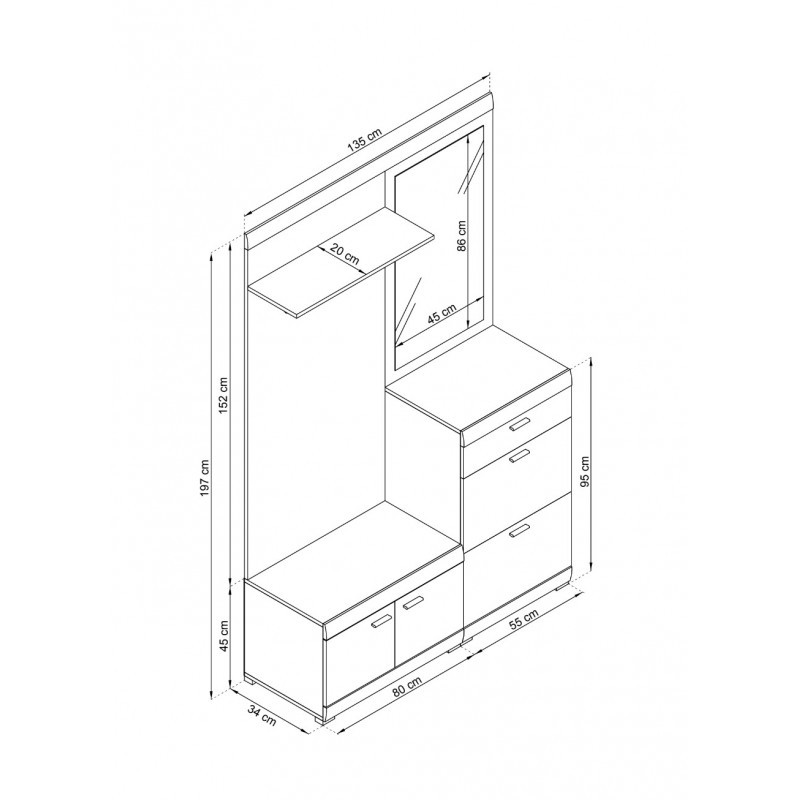 Dulap Sylvia riviera - alb 135 cm SY01 4D1S - 2 | YEO