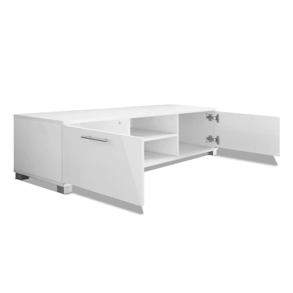 Dulap TV, alb extralucios, 120 x 40,3 x 35 cm - 3 | YEO