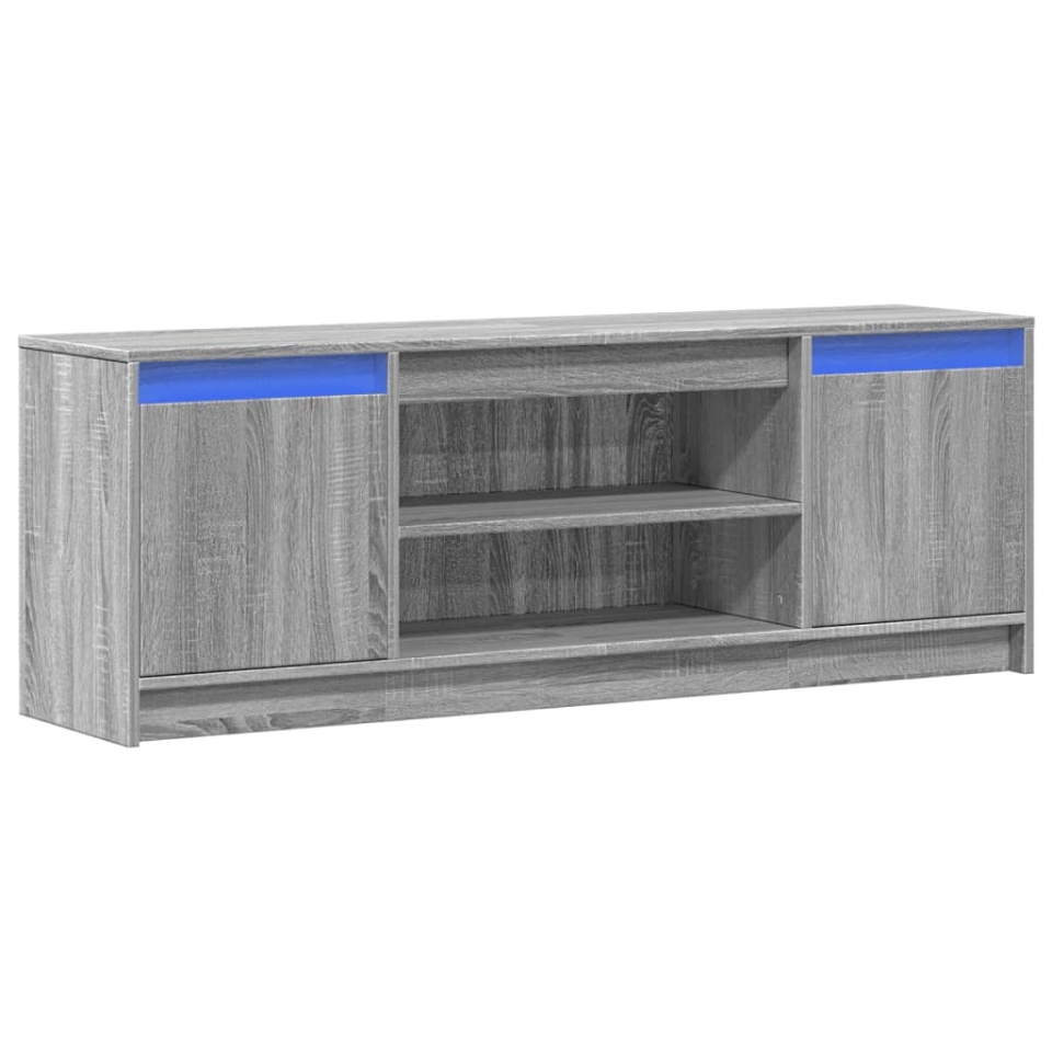 Dulap TV cu LED, gri sonoma, 139,5x34x50 cm, lemn prelucrat - 2 | YEO