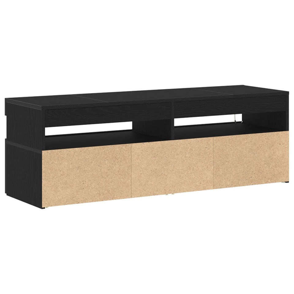 Dulap TV cu LED, stejar negru, 120x35x40 cm, lemn prelucrat - 3 | YEO