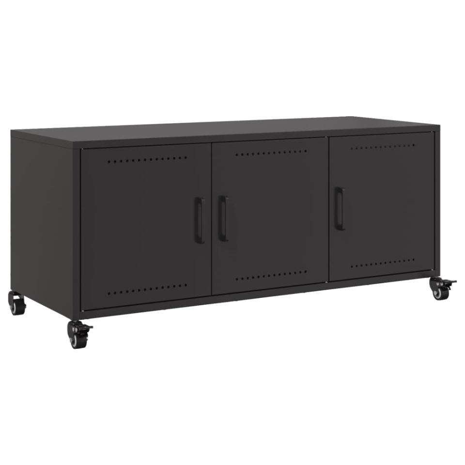 Dulap TV, negru, 100,5x39x43,5 cm, oțel - 1 | YEO
