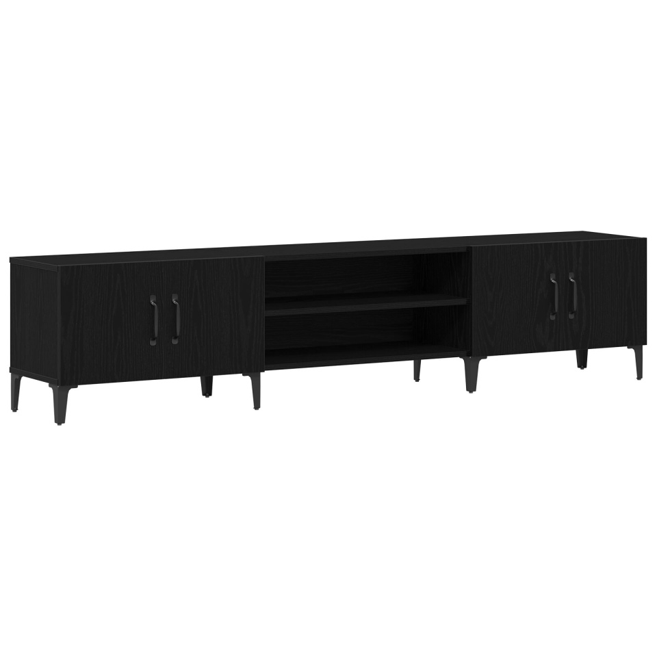 Dulap TV Negru Stejar 180x31,5x40 cm Lemn Prelucrat - 1 | YEO