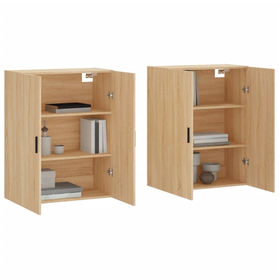 Dulapuri montate pe perete, 2 buc, stejar sonoma, 69,5x34x90 cm - 2 | YEO