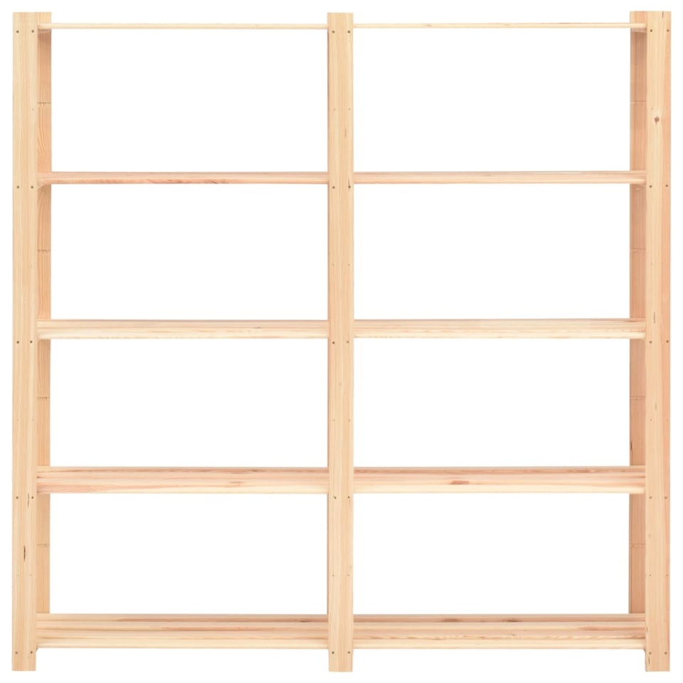 Etajere cu 5 rafturi, 2 buc, 170x38x170 cm, lemn de pin, 500 kg - 3 | YEO