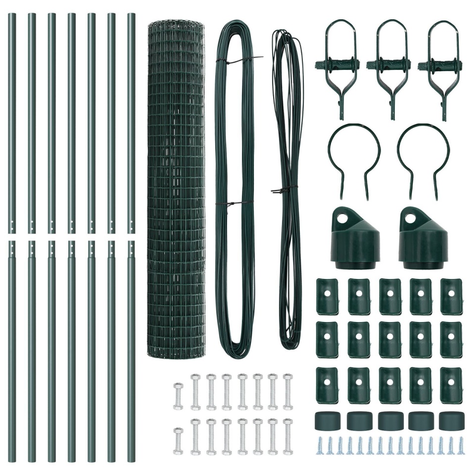 Euro Fence cu 7 posturi 1.6x10 m Oțel galvanizat Verde - 3 | YEO