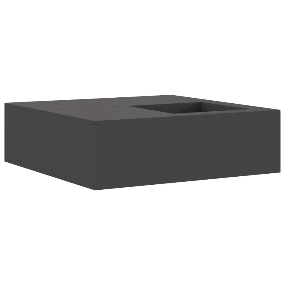 Focar cu depozit pentru lemne Negru 100x100x30 cm Oțel - 3 | YEO