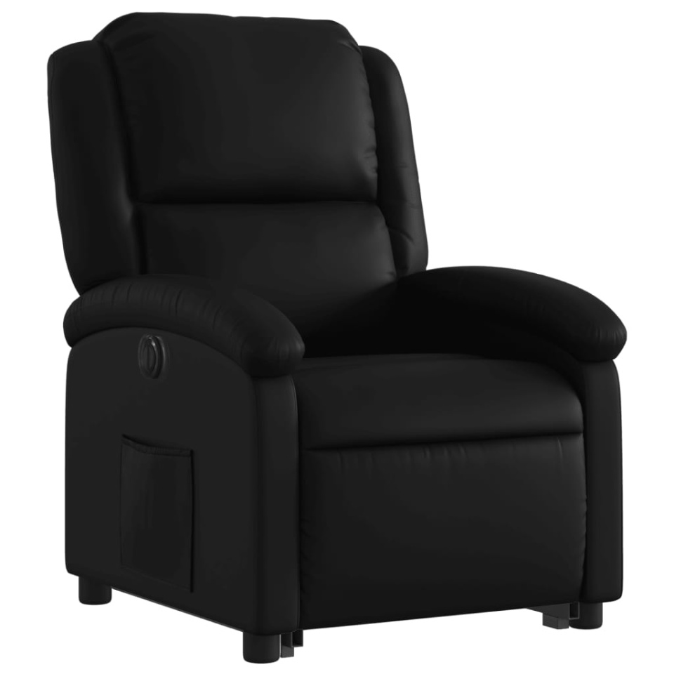 Fotoliu rabatabil electric cu ridicare, negru, piele ecologică - 3 | YEO
