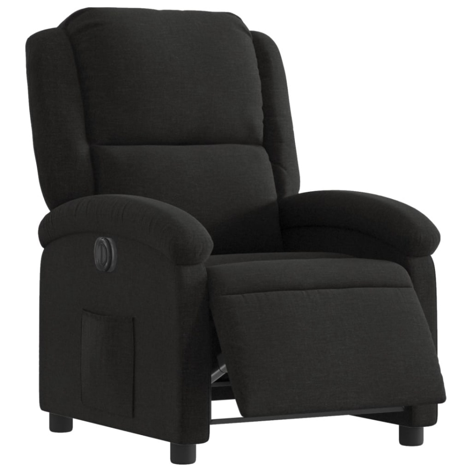 Fotoliu rabatabil electric, negru, material textil - 2 | YEO