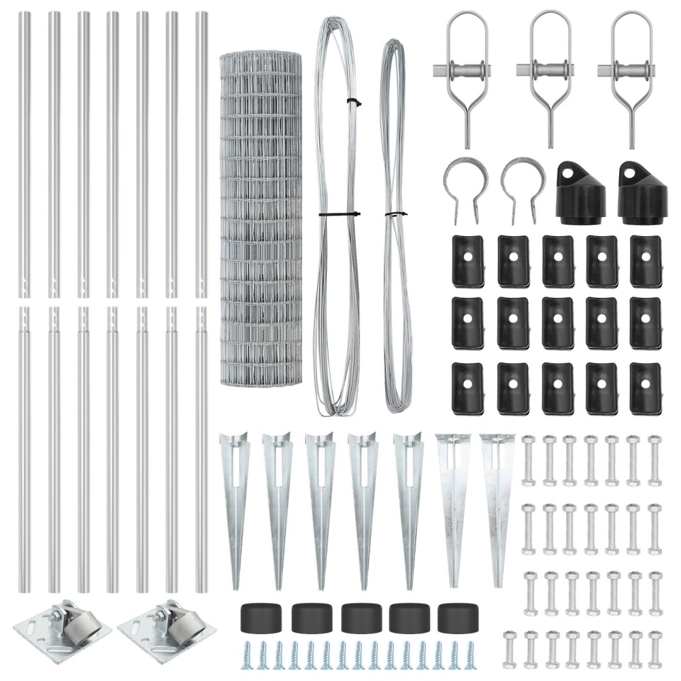 Gard Euro cu 7 posturi cu vârf 1.4x10 m Oțel galvanizat - 3 | YEO
