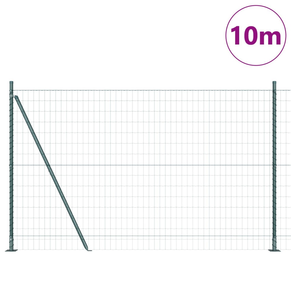 Gard Euro cu 7 Posturi Flanșate 1.4x10 m Oțel Galvanizat - 2 | YEO