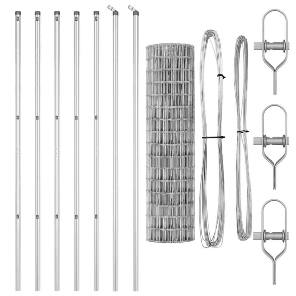 Gard Euro cu 7 stâlpi 1.4x10 m Oțel galvanizat - 1 | YEO