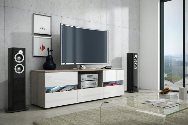 Global Ii (Comoda Tv) S.Bright/White High Gloss