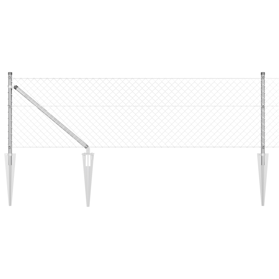 Împrejmuire cu 7 Posturi Spike 0.8x10 m Oțel Galvanizat - 1 | YEO