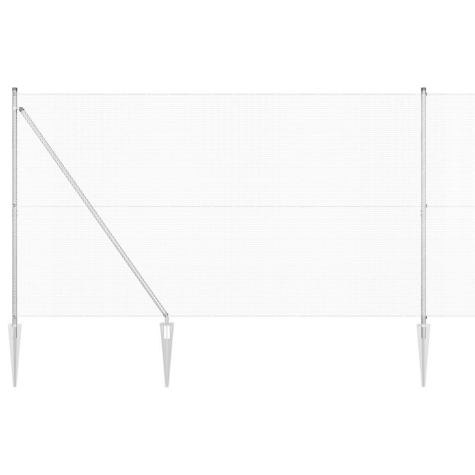 Împrejmuire Sudată cu 7 Stâlpi de Sprijin 1.6x10 m Oțel Galvanizat - 1 | YEO