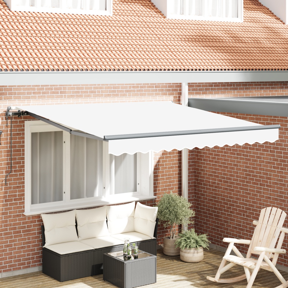 Marchiză automată retractabilă albă 350x250 cm, Fabrică de înlocuire pentru marchiză pentru cadru de 3.5x2.5 m alb