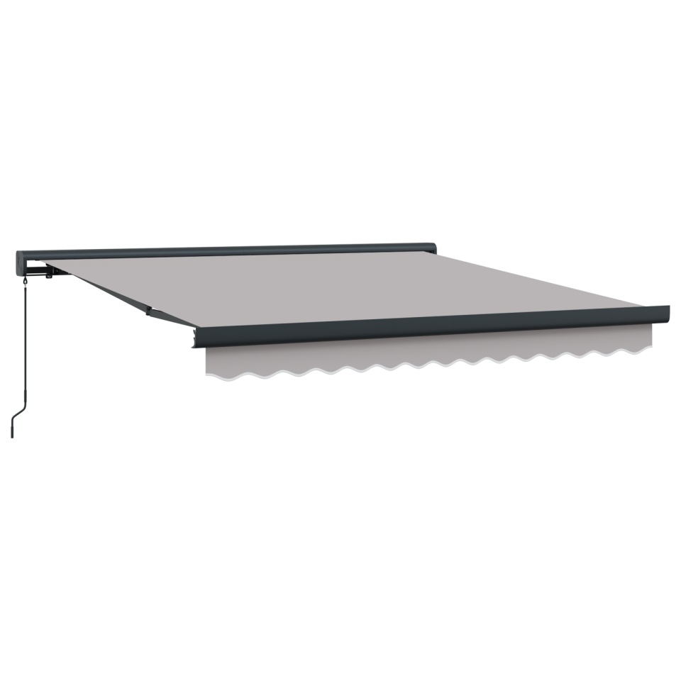 Marchiză manuală retractabilă gri deschis 350x250 cm, Material de înlocuire pentru marchiză pentru cadru de 3.5x2.5 m gri deschis - 1 | YEO
